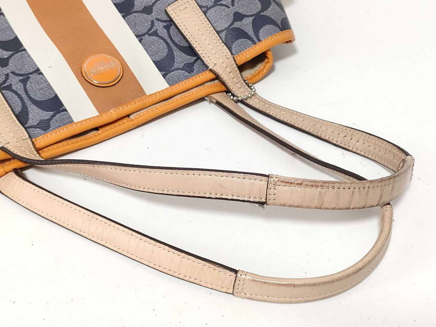 COACH Signature Coach Tote Bag Heritage Stripe Signature Tote Bag