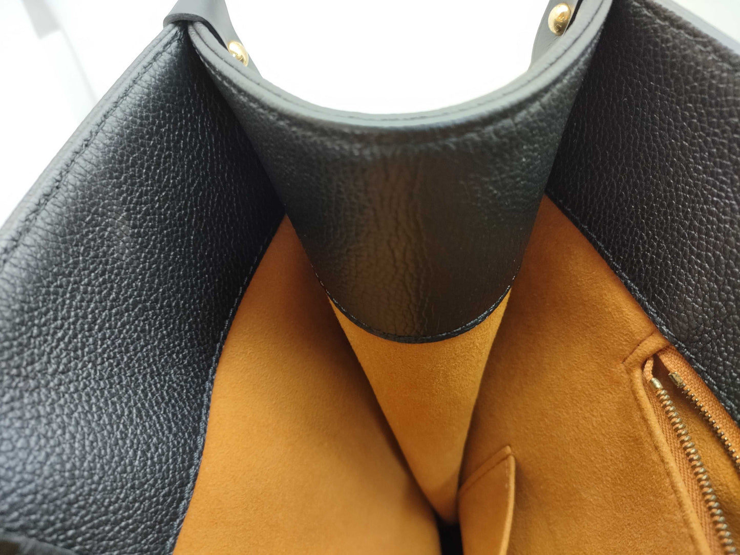 LOUIS VUITTON RFID Verified, Serial Number Unverifiable, Monogram Empreinte On-the-Go GM M44925 Black Handbag, RFID Enabled