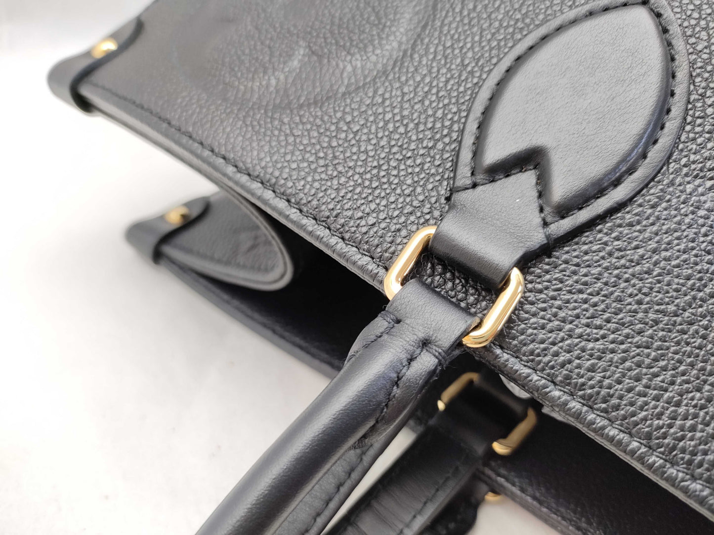 LOUIS VUITTON RFID Verified, Serial Number Unverifiable, Monogram Empreinte On-the-Go GM M44925 Black Handbag, RFID Enabled