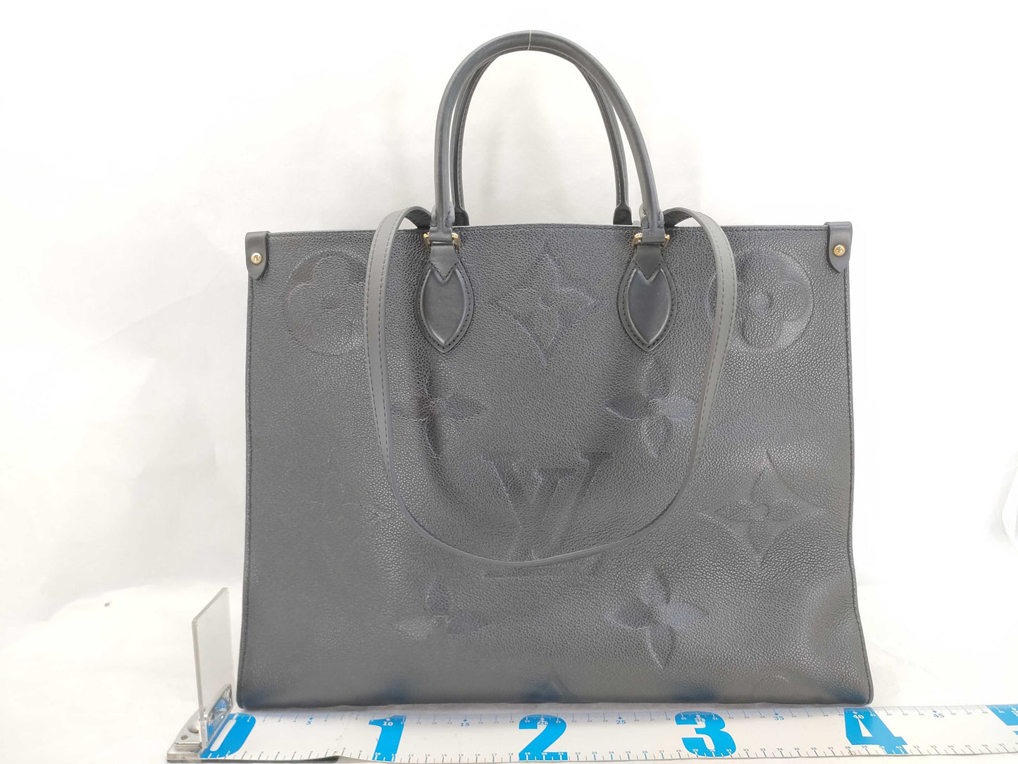 LOUIS VUITTON RFID Verified, Serial Number Unverifiable, Monogram Empreinte On-the-Go GM M44925 Black Handbag, RFID Enabled