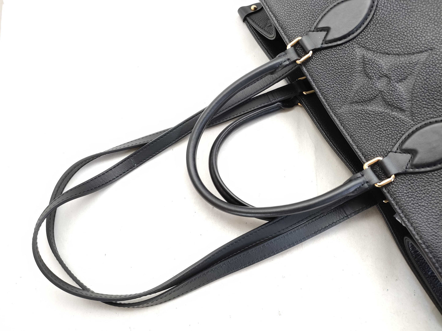 LOUIS VUITTON RFID Verified, Serial Number Unverifiable, Monogram Empreinte On-the-Go GM M44925 Black Handbag, RFID Enabled