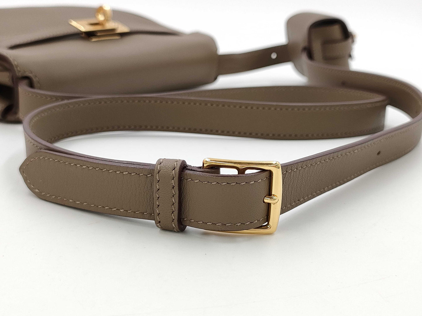 HERMES HERMES Kelly Move Etoupe Swift Shoulder Bag
