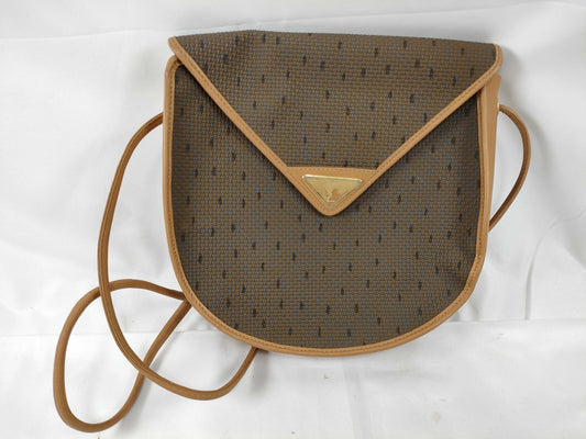Yves Saint Laurent PVCx Leather Shoulder Bag Brown