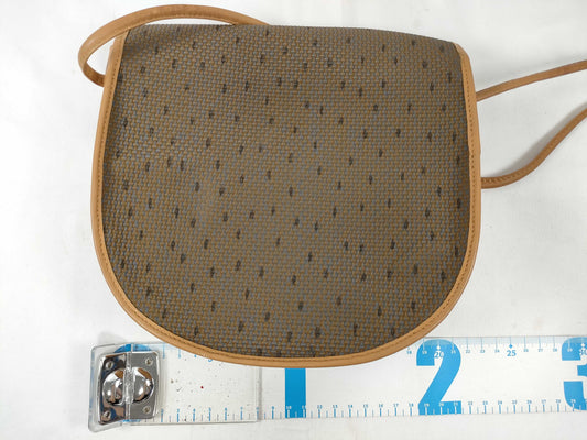 Yves Saint Laurent PVCx Leather Shoulder Bag Brown