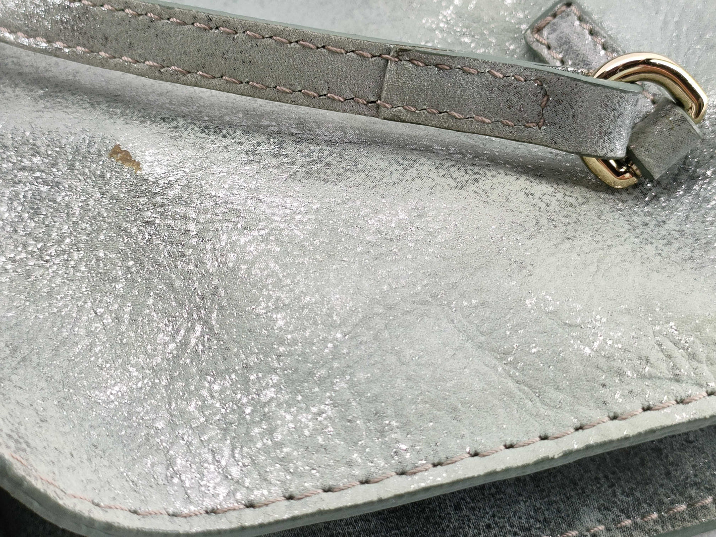 FURLA F5962 Leather Tote Bag in Green and Silver