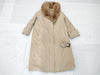 Nina Ricci fur long coat trench coat mink liner fox fur coat