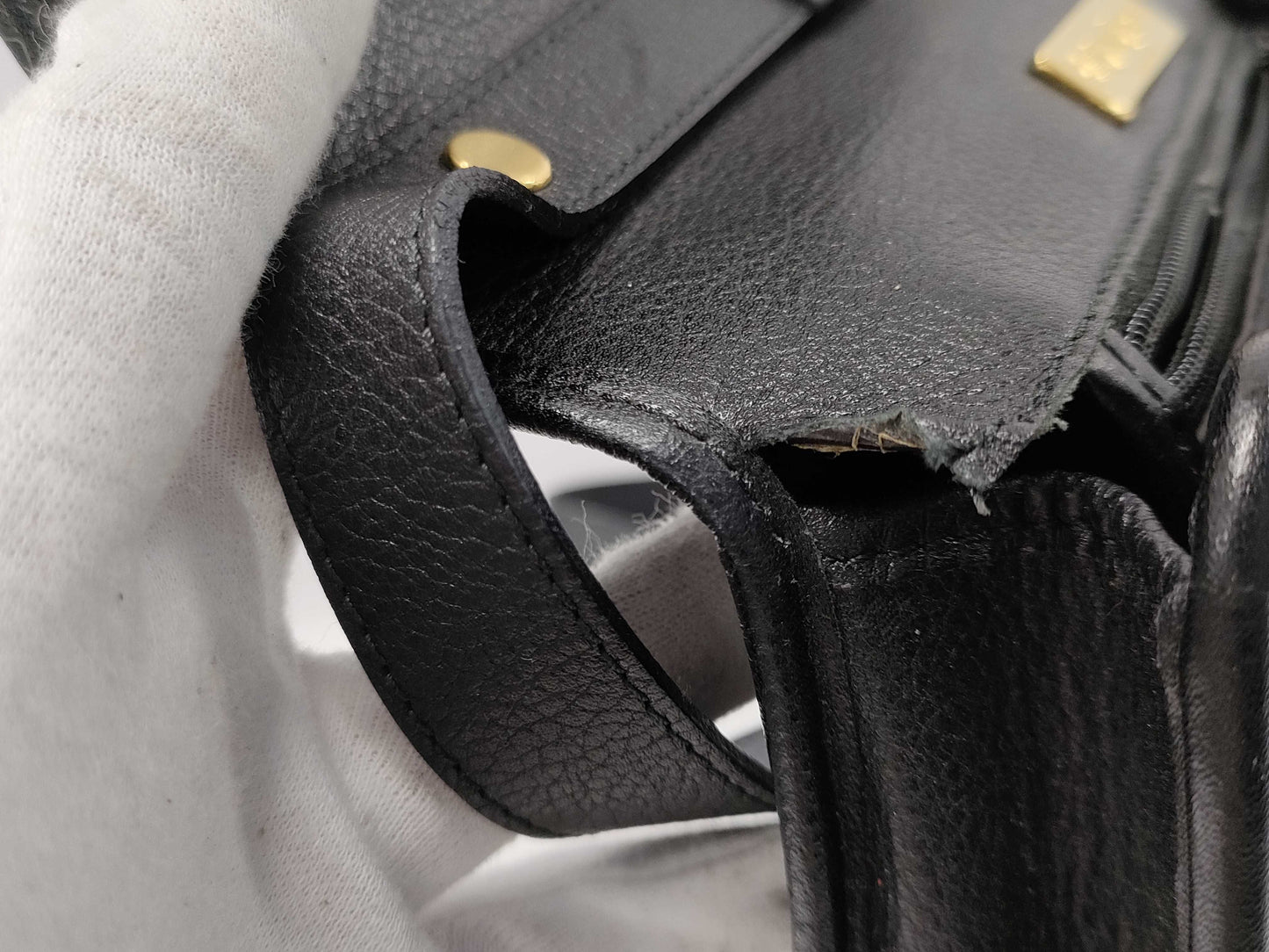 SAINT LAURENT YSL All Leather Embroidered Vintage Shoulder Bag