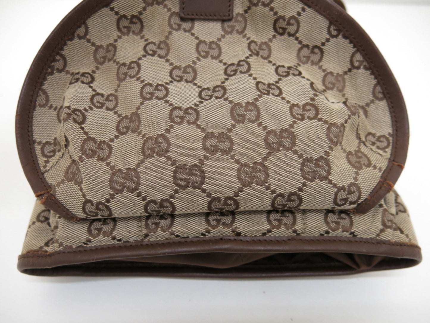 GUCCI GUCCI Gucci GG Canvas Leather Backpack Brown Beige Backpack