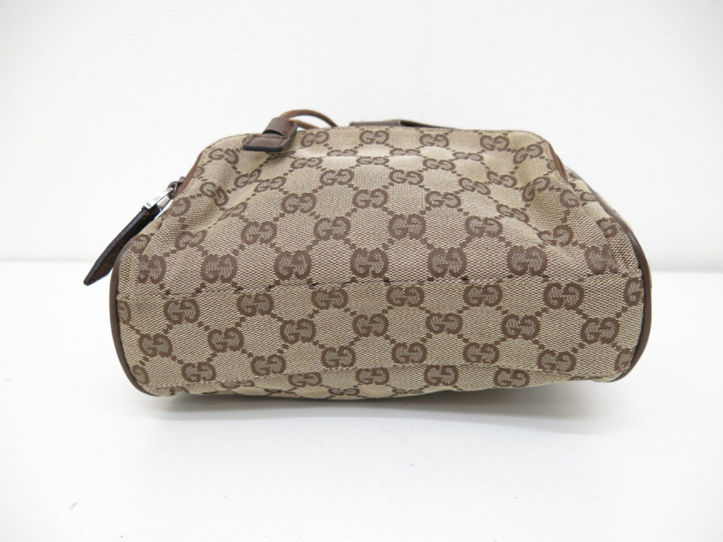 GUCCI GUCCI Gucci GG Canvas Leather Backpack Brown Beige Backpack