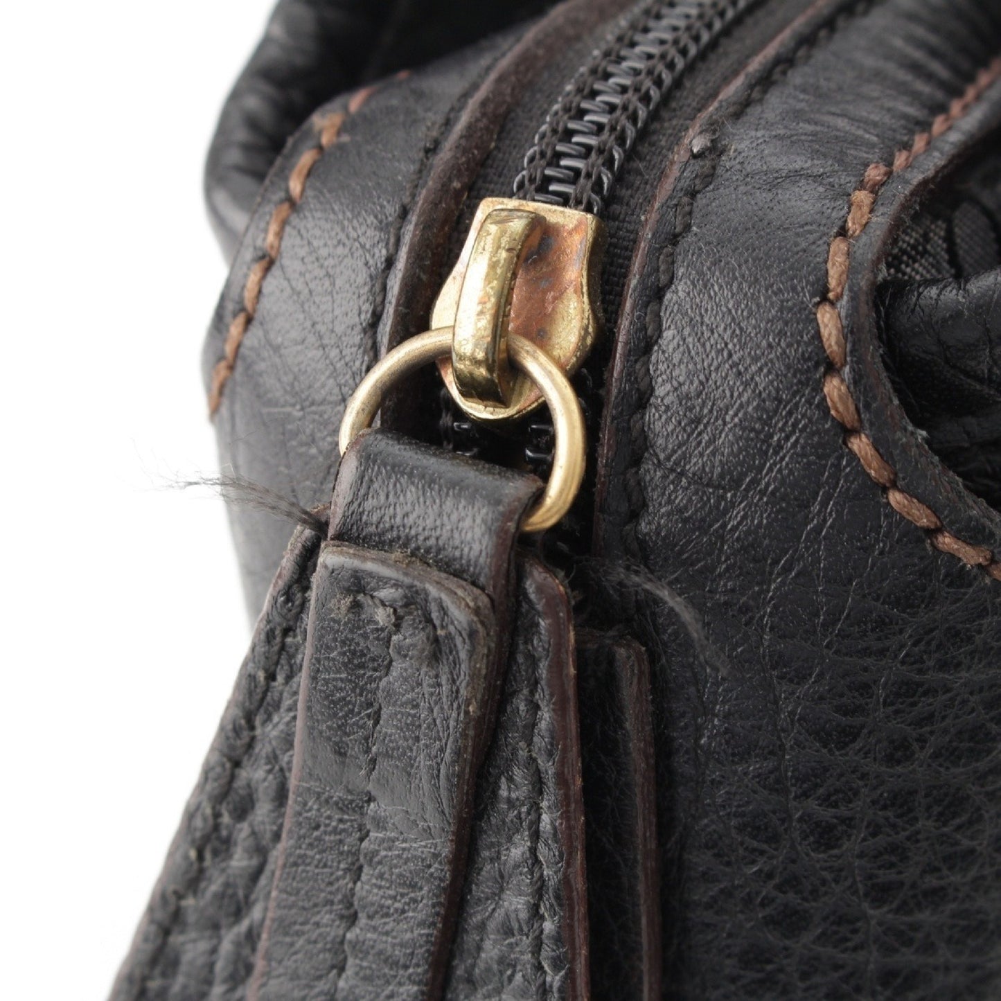 Salvatore Ferragamo Gancini Leather Handbag AU-21/6823 Black Handbag