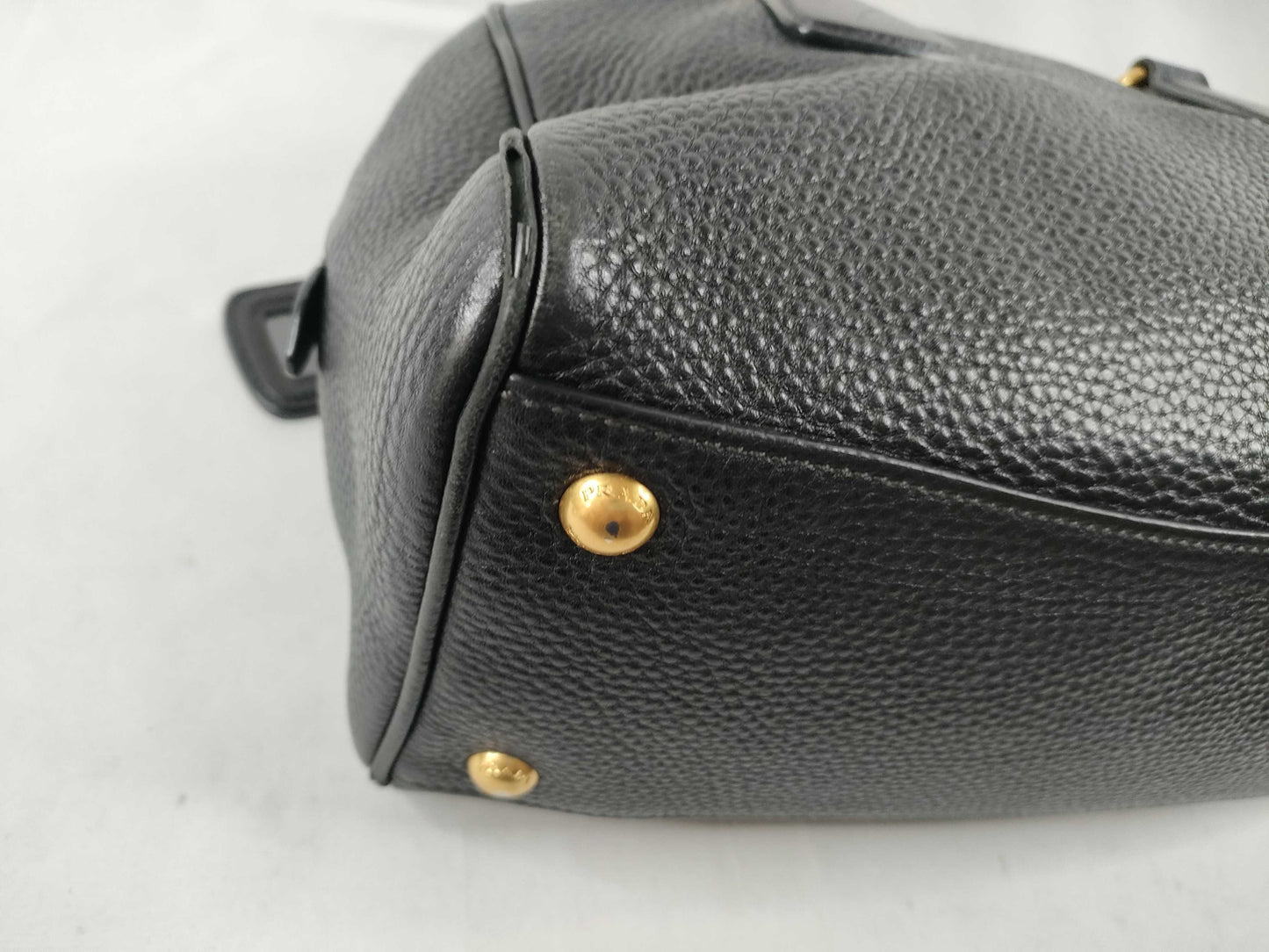 PRADA Vitello Dino Leather 2-Way Handbag with Shoulder Strap