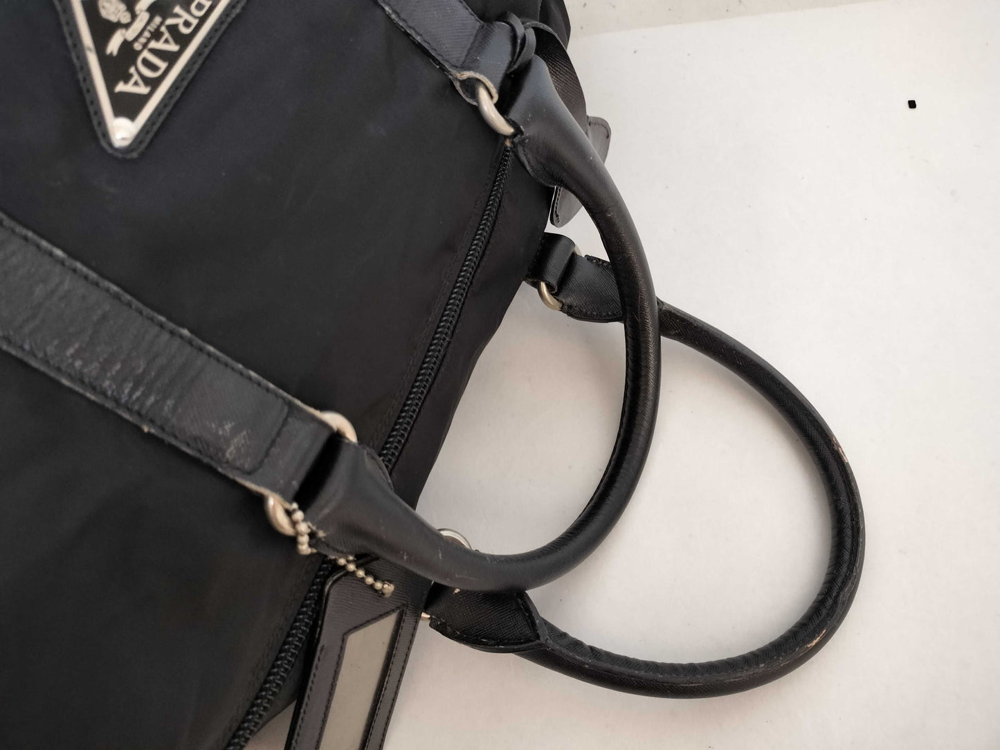 PRADA nylon Prada Boston bag in black nylon.