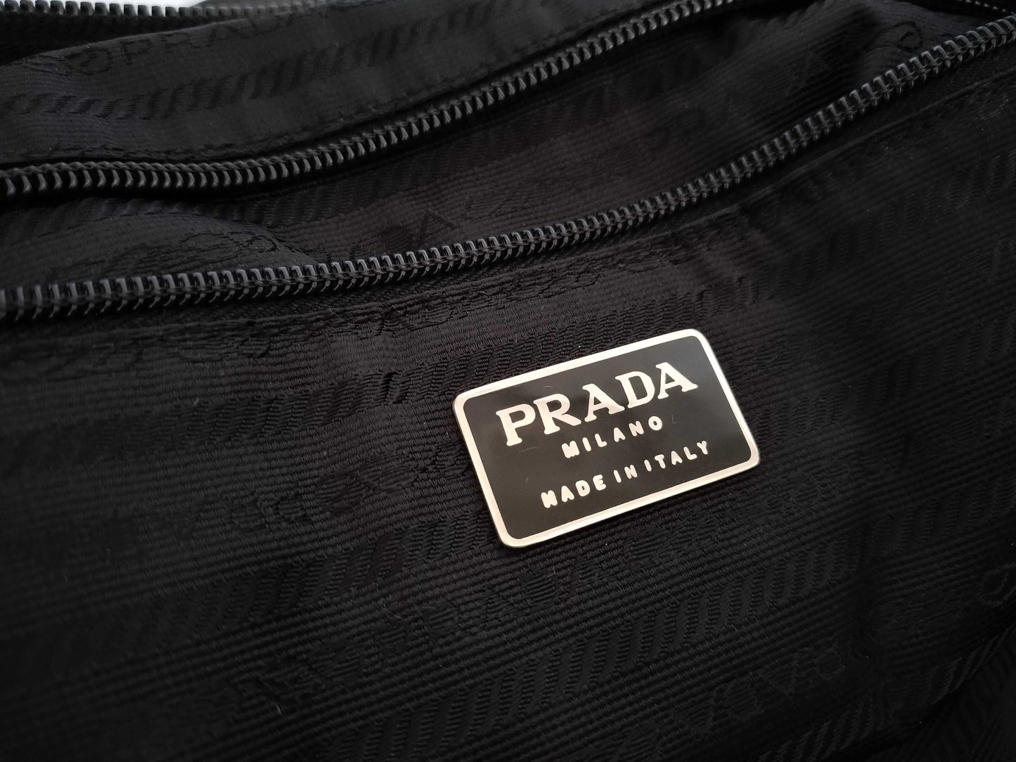 PRADA nylon Prada Boston bag in black nylon.