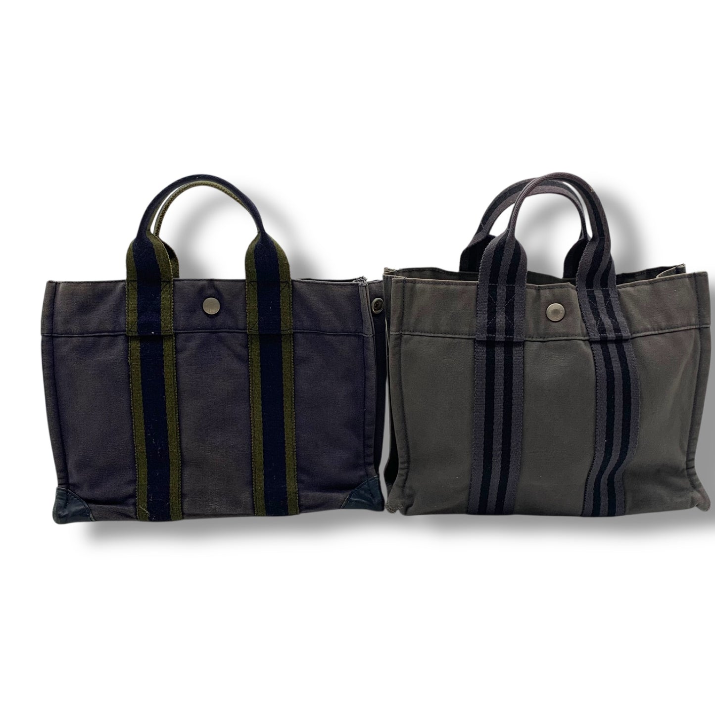 HERMES Foul Tou Canvas Handbag Set of 2