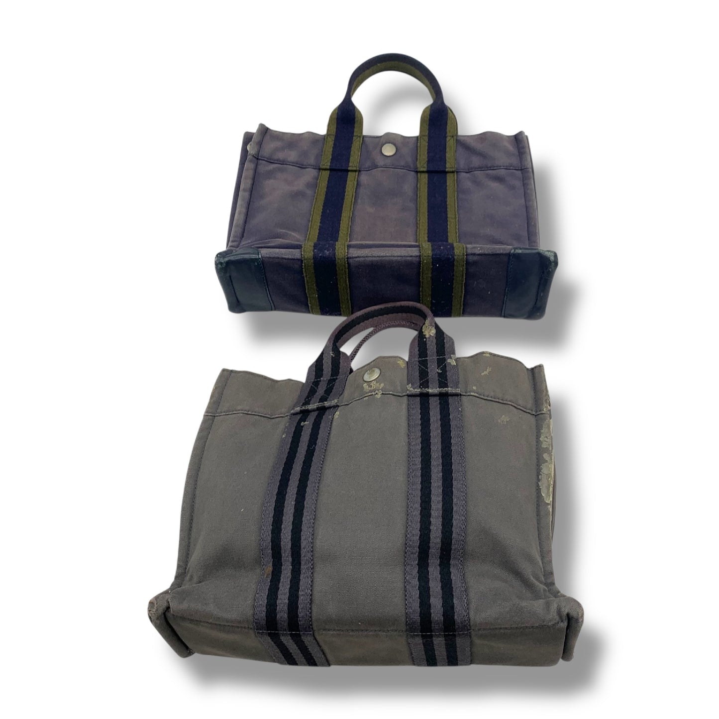 HERMES Foul Tou Canvas Handbag Set of 2