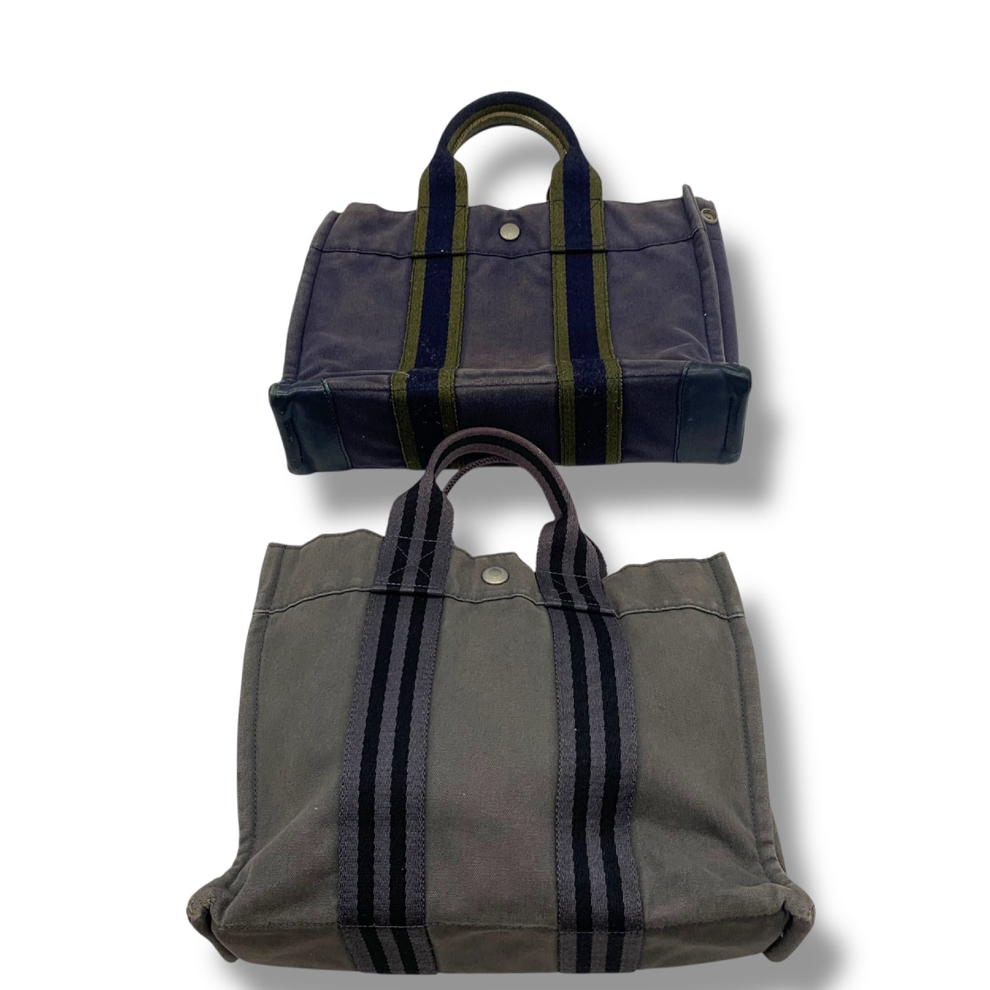 HERMES Foul Tou Canvas Handbag Set of 2