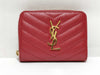 SAINT LAURENT YSL Line V-Stitch Compact Wallet 403723 Leather Red Wallet