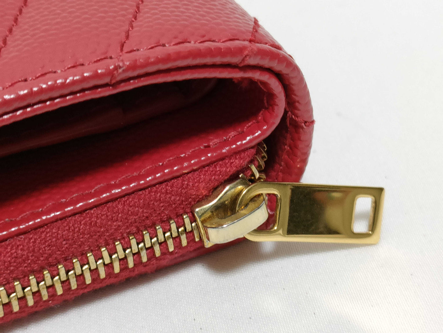 SAINT LAURENT YSL Line V-Stitch Compact Wallet 403723 Leather Red Wallet