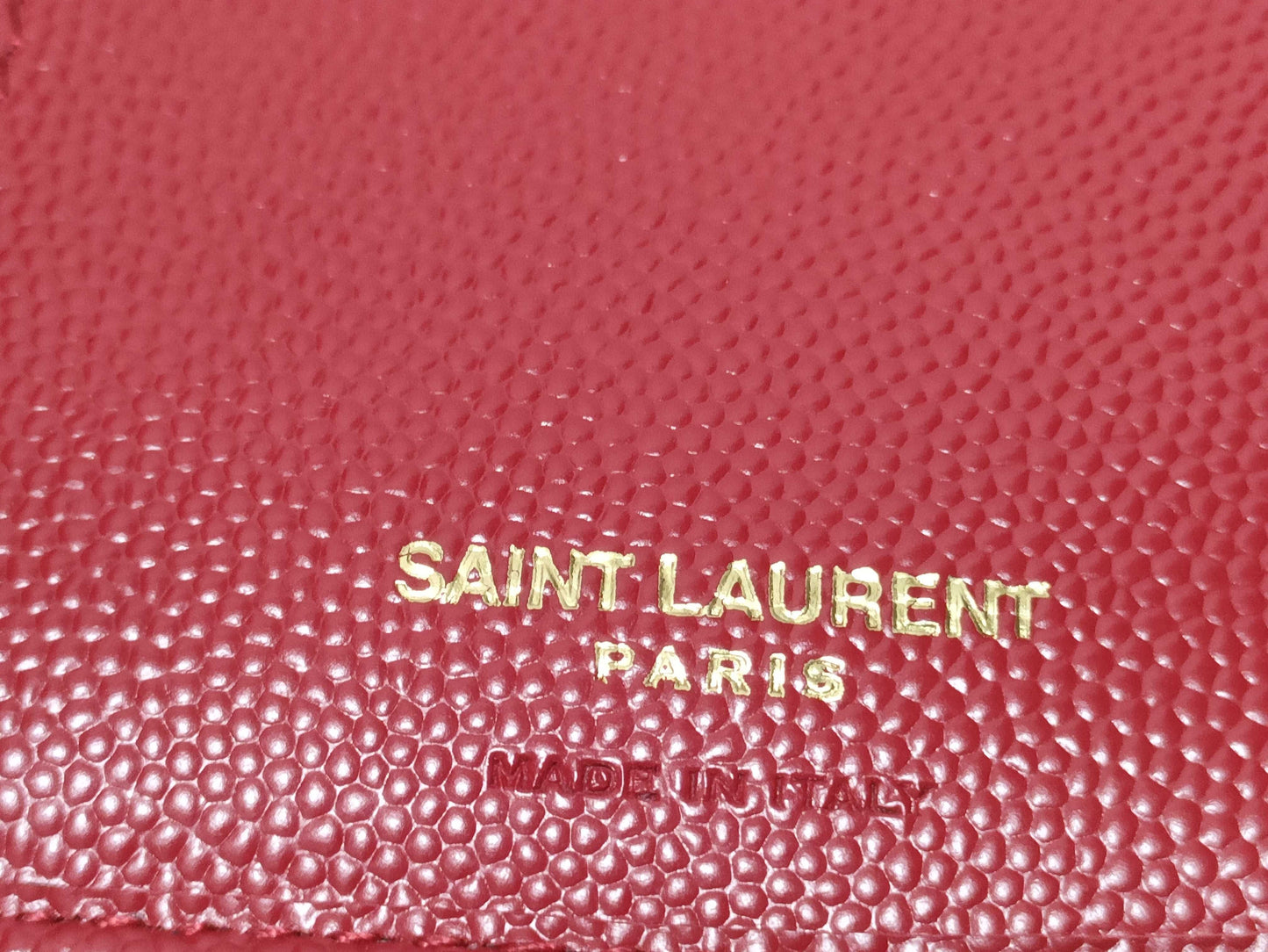 SAINT LAURENT YSL Line V-Stitch Compact Wallet 403723 Leather Red Wallet