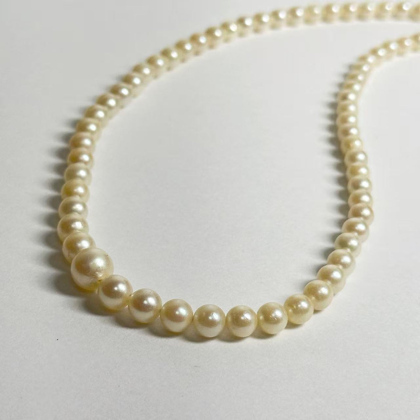 Pearl diameter: Approx. 3.2mm-7.2mm, Sterling Silver, 13.6g, Necklace