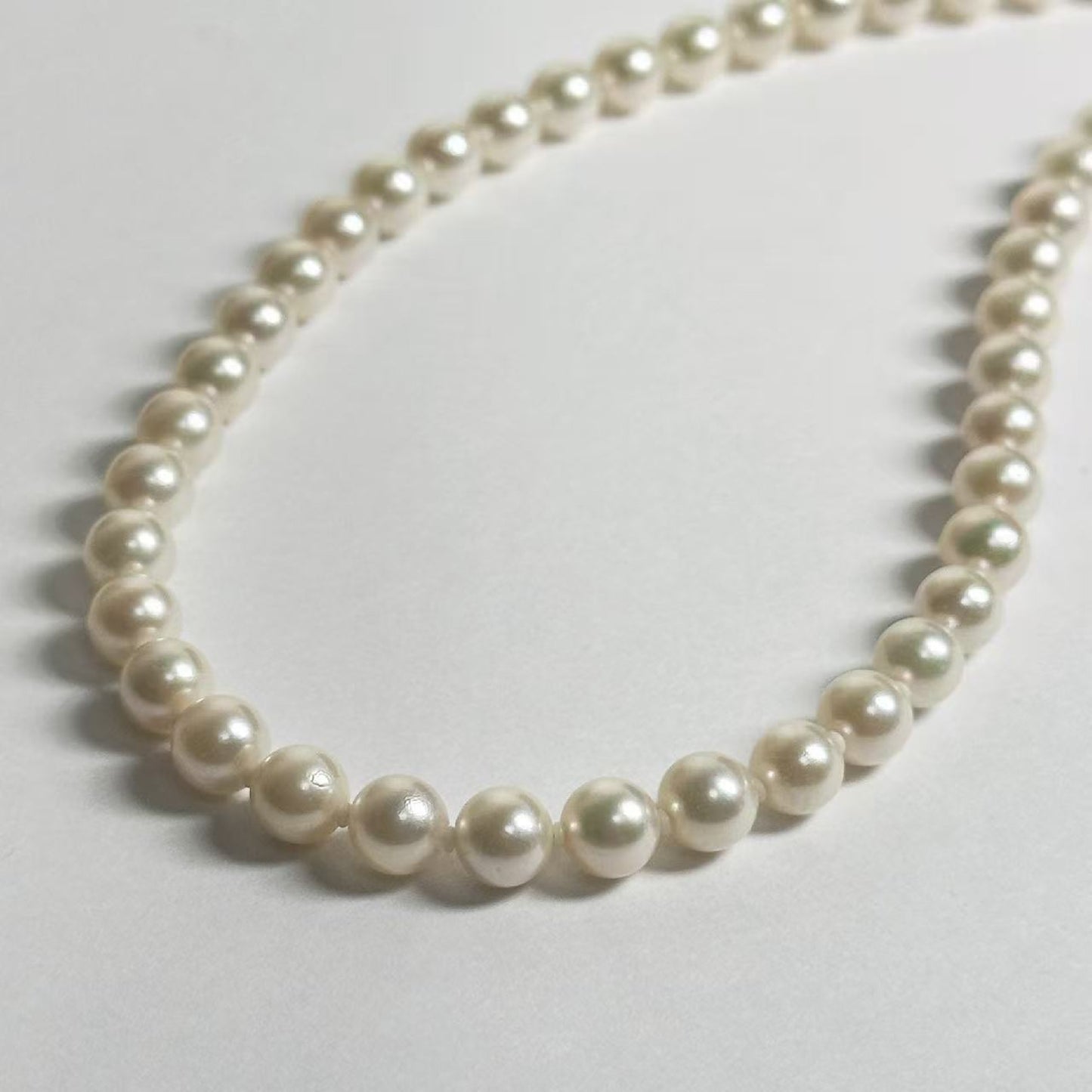 Pearl diameter: approximately 6.6mm-6.9mm, Sterling Silver, 27.1g, Necklace