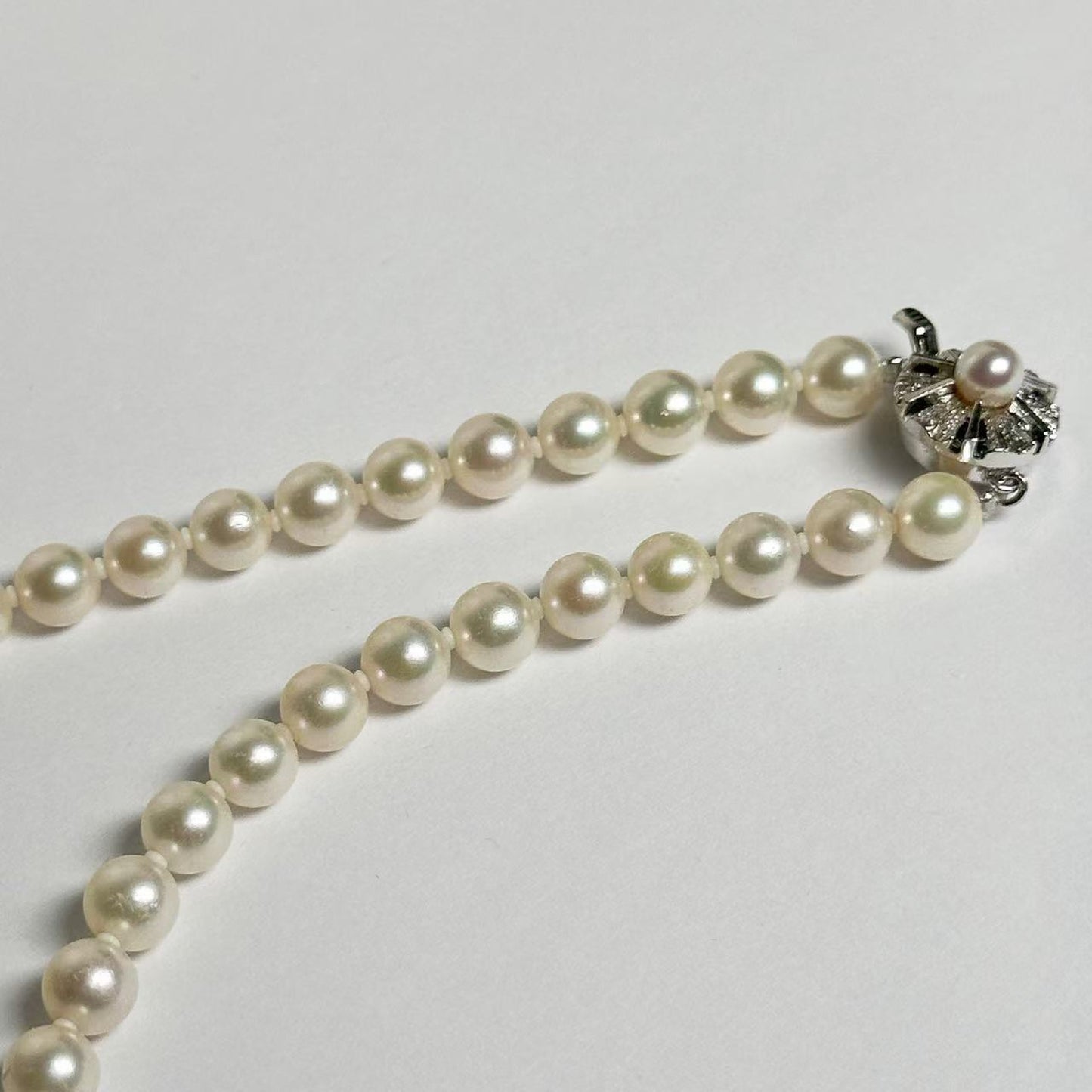 Pearl diameter: approximately 6.6mm-6.9mm, Sterling Silver, 27.1g, Necklace