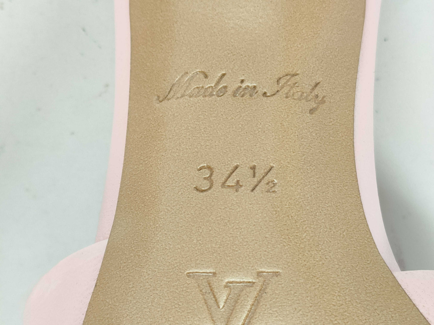 LOUIS VUITTON Revival Line Sandals Monogram Embossed Pink SW0291 34 1/2 Sandals