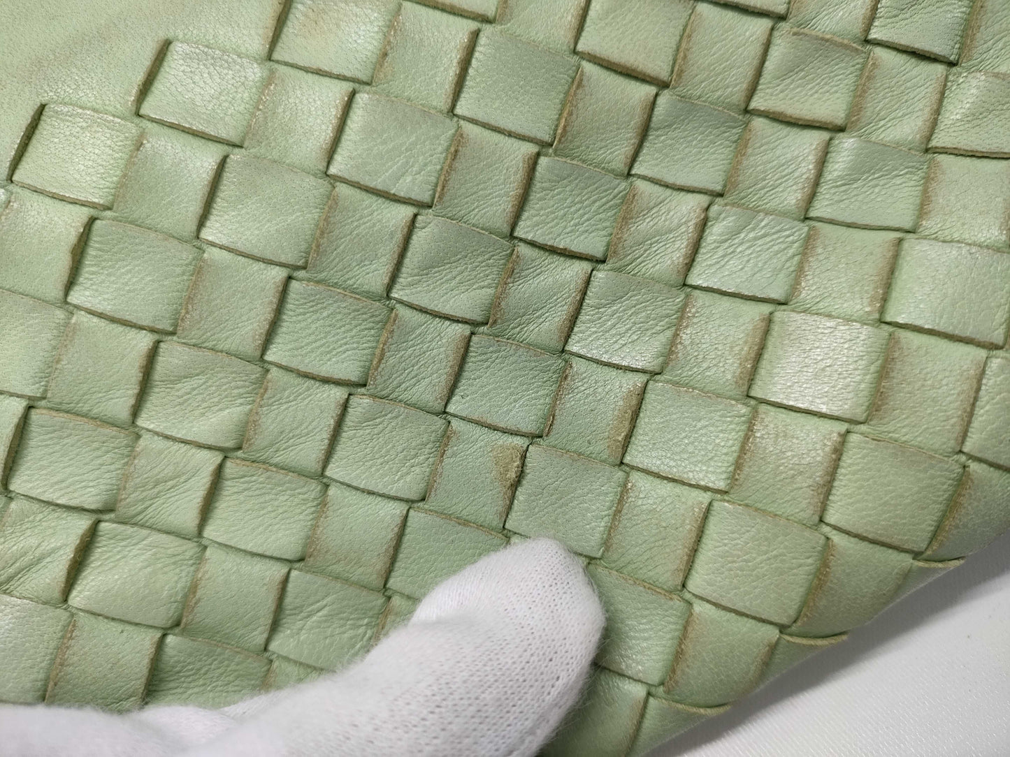 BOTTEGA VENETA Intrecciato Handbag Shoulder Accessory Pouch Leather Green Bag