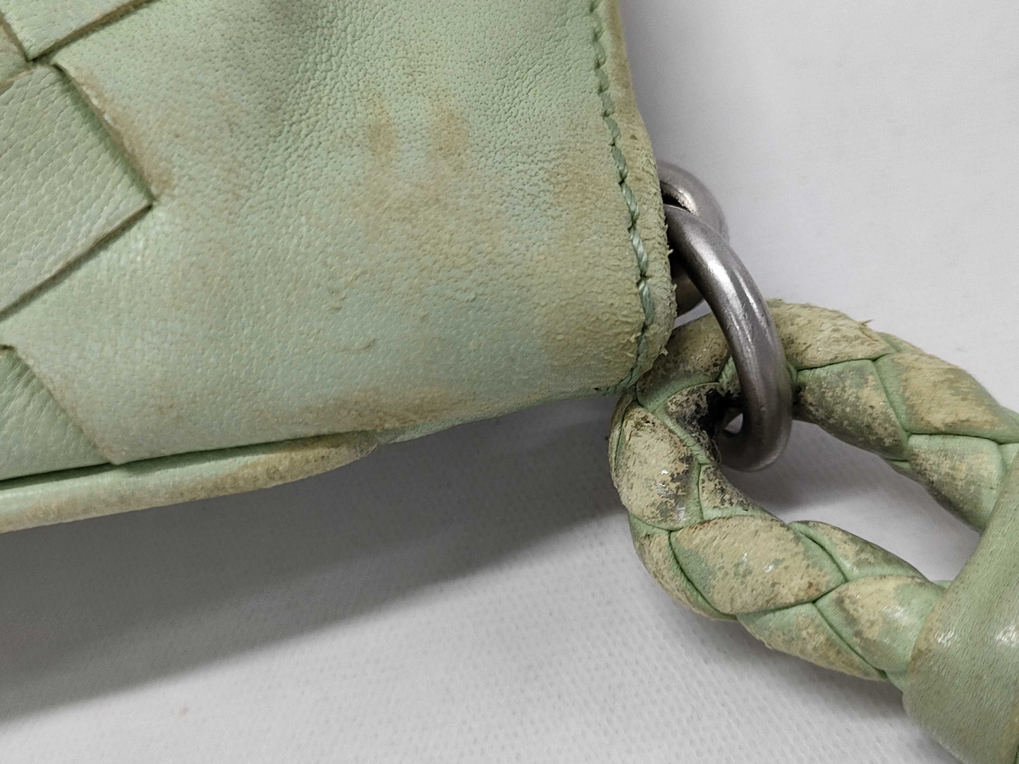 BOTTEGA VENETA Intrecciato Handbag Shoulder Accessory Pouch Leather Green Bag