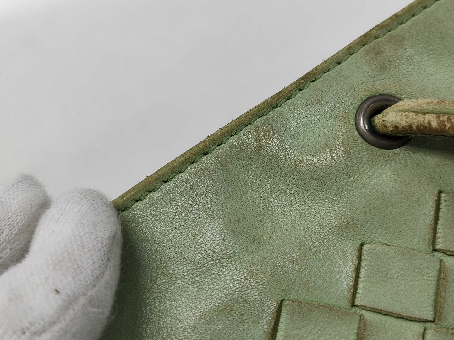 BOTTEGA VENETA Intrecciato Handbag Shoulder Accessory Pouch Leather Green Bag