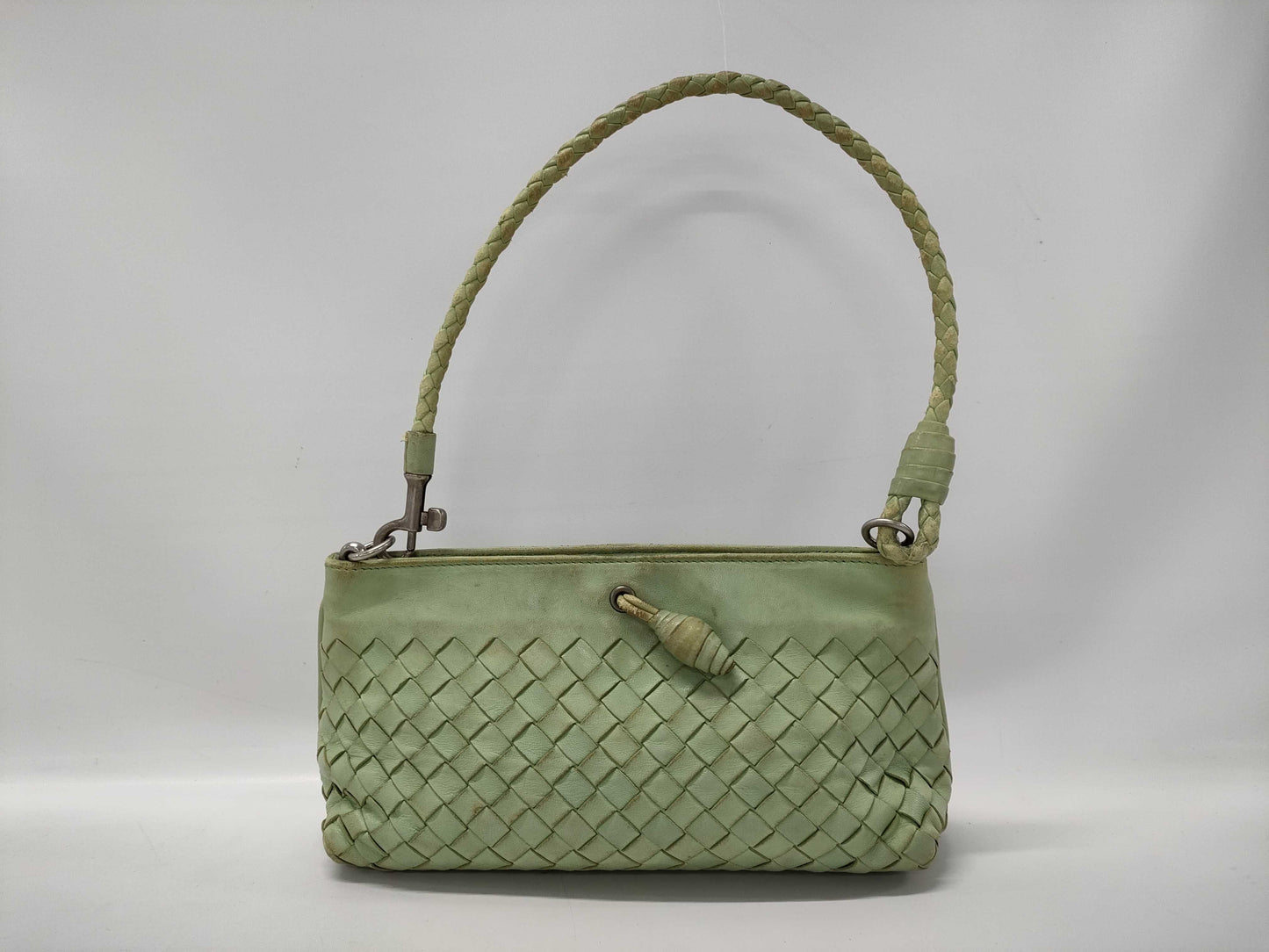 BOTTEGA VENETA Intrecciato Handbag Shoulder Accessory Pouch Leather Green Bag