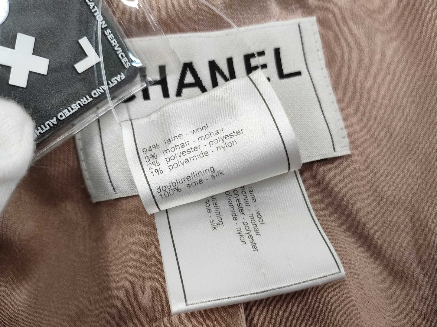 CHANEL Vintage Mohair Blend Tweed Coat with Silk Lining and Mink Trim, Size 38