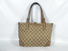 GUCCI DU-Gucci GG Canvas Canvas x Leather Tote Bag Beige 269878 Tote Bag