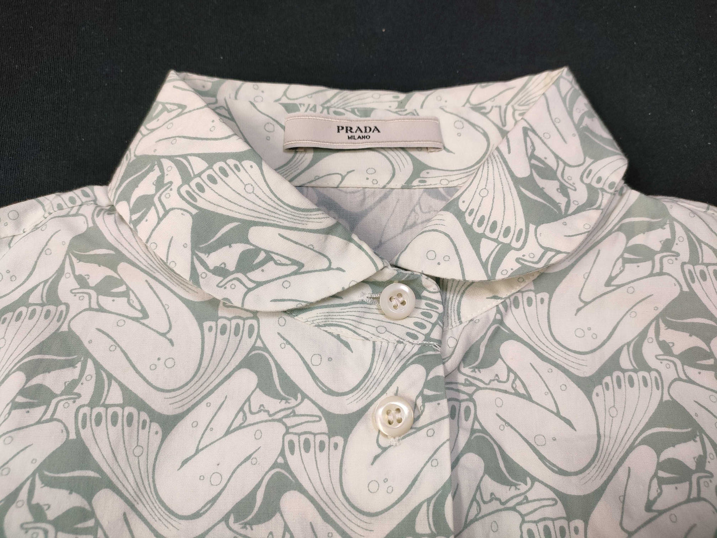 PRADA PRADA Mermaid Print Round Collar Shirt