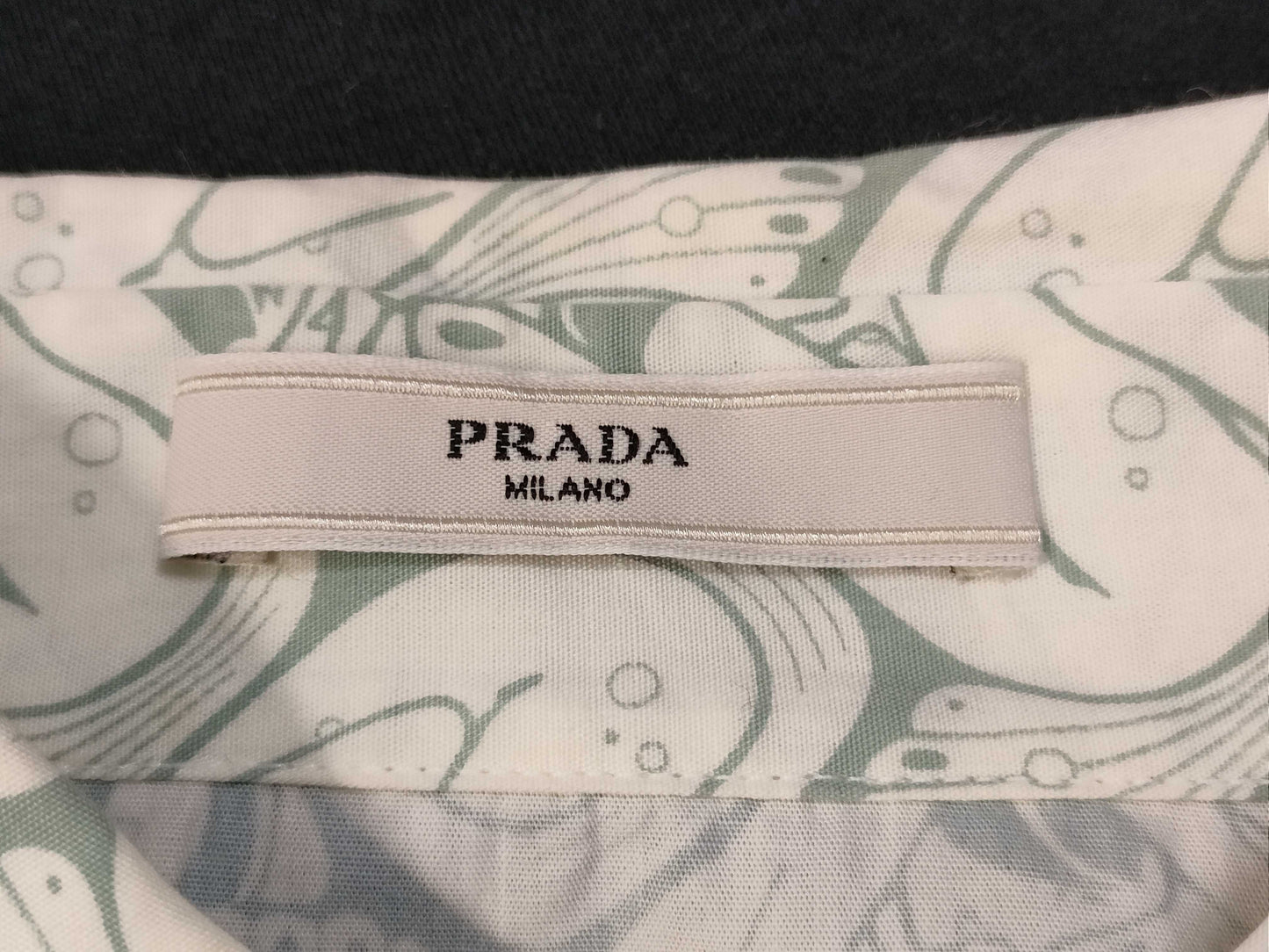 PRADA PRADA Mermaid Print Round Collar Shirt