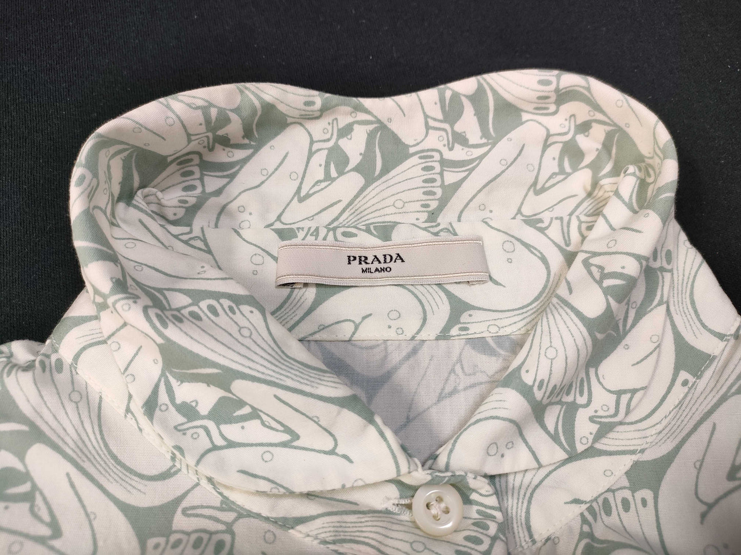 PRADA PRADA Mermaid Print Round Collar Shirt