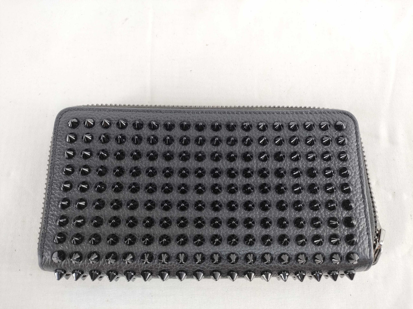 Christian Louboutin 1165044 Panettone Round Zip Long Wallet, Black