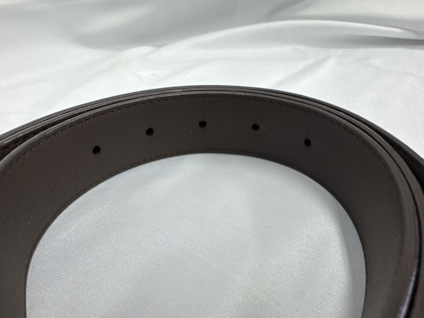 LOUIS VUITTON LV Damier Silver Buckle Santur Belt