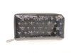 JIMMY CHOO Enamel Round Zip Long Wallet Black Wallet