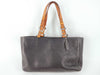 COACH Leather Handbag 10135 Black x Brown Handbag