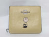 COACH Leather Bifold Wallet CBN90 Yellow Beige
