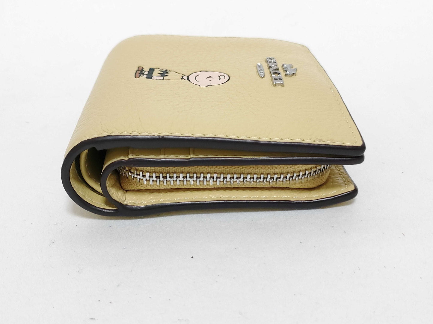 COACH Leather Bifold Wallet CBN90 Yellow Beige