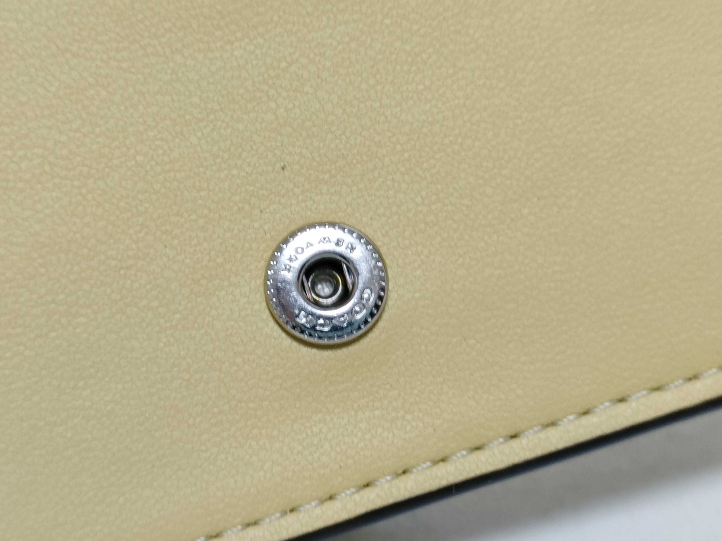 COACH Leather Bifold Wallet CBN90 Yellow Beige