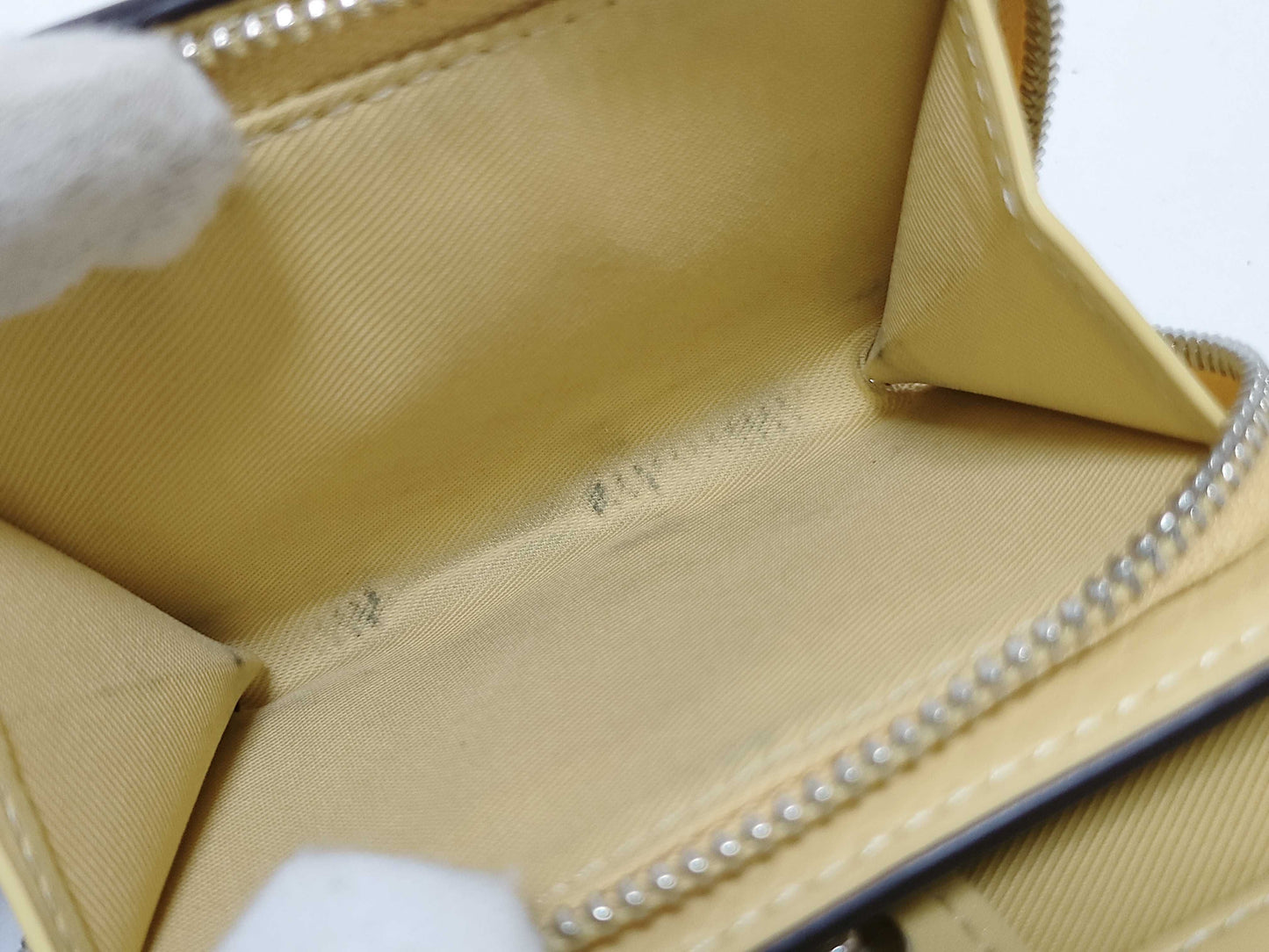 COACH Leather Bifold Wallet CBN90 Yellow Beige