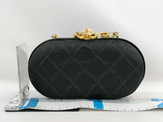 CHANEL CHANEL Clasp Satin Matelasse Chain Shoulder Bag