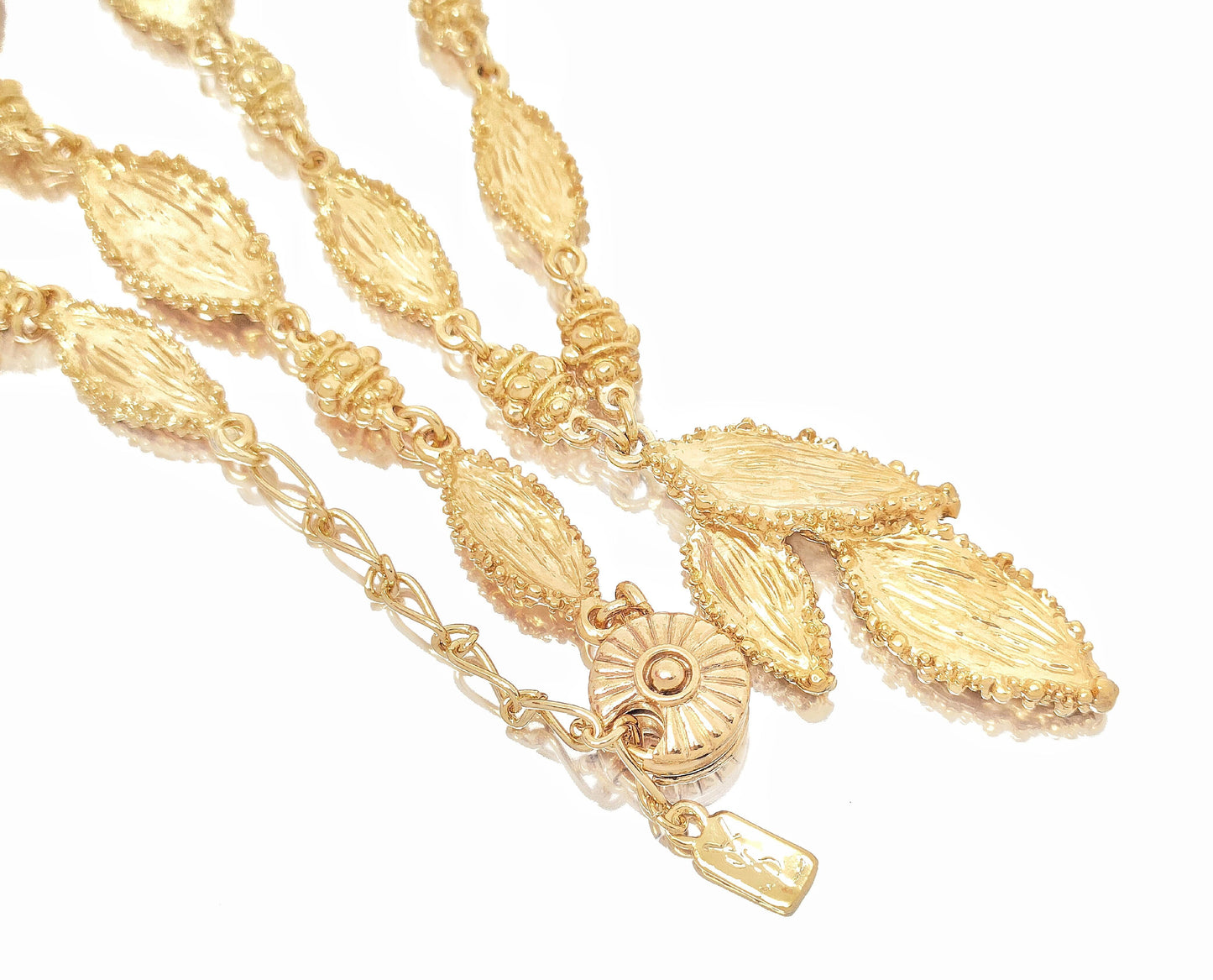 Yves Saint Laurent Yves Saint Laurent Gold-Colored Triple Leaf Necklace, 41.7g