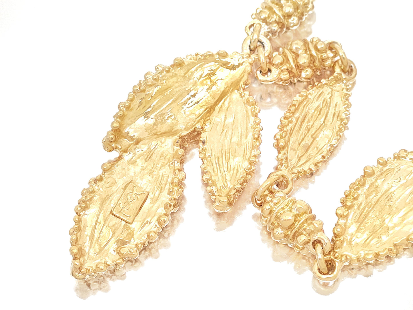 Yves Saint Laurent Yves Saint Laurent Gold-Colored Triple Leaf Necklace, 41.7g
