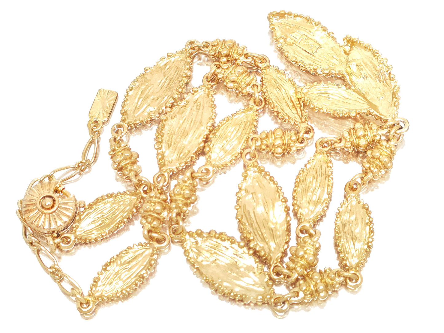Yves Saint Laurent Yves Saint Laurent Gold-Colored Triple Leaf Necklace, 41.7g