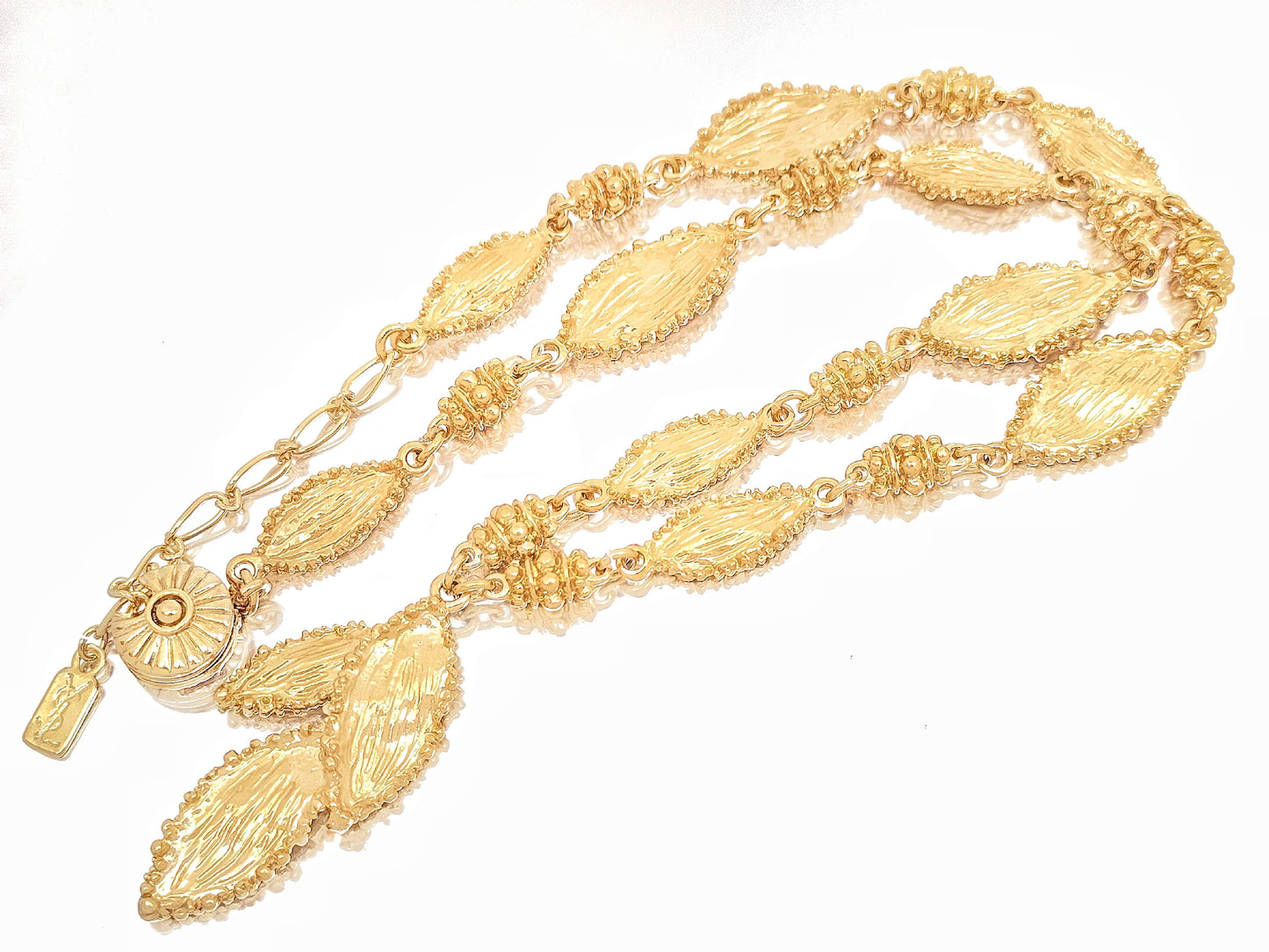 Yves Saint Laurent Yves Saint Laurent Gold-Colored Triple Leaf Necklace, 41.7g