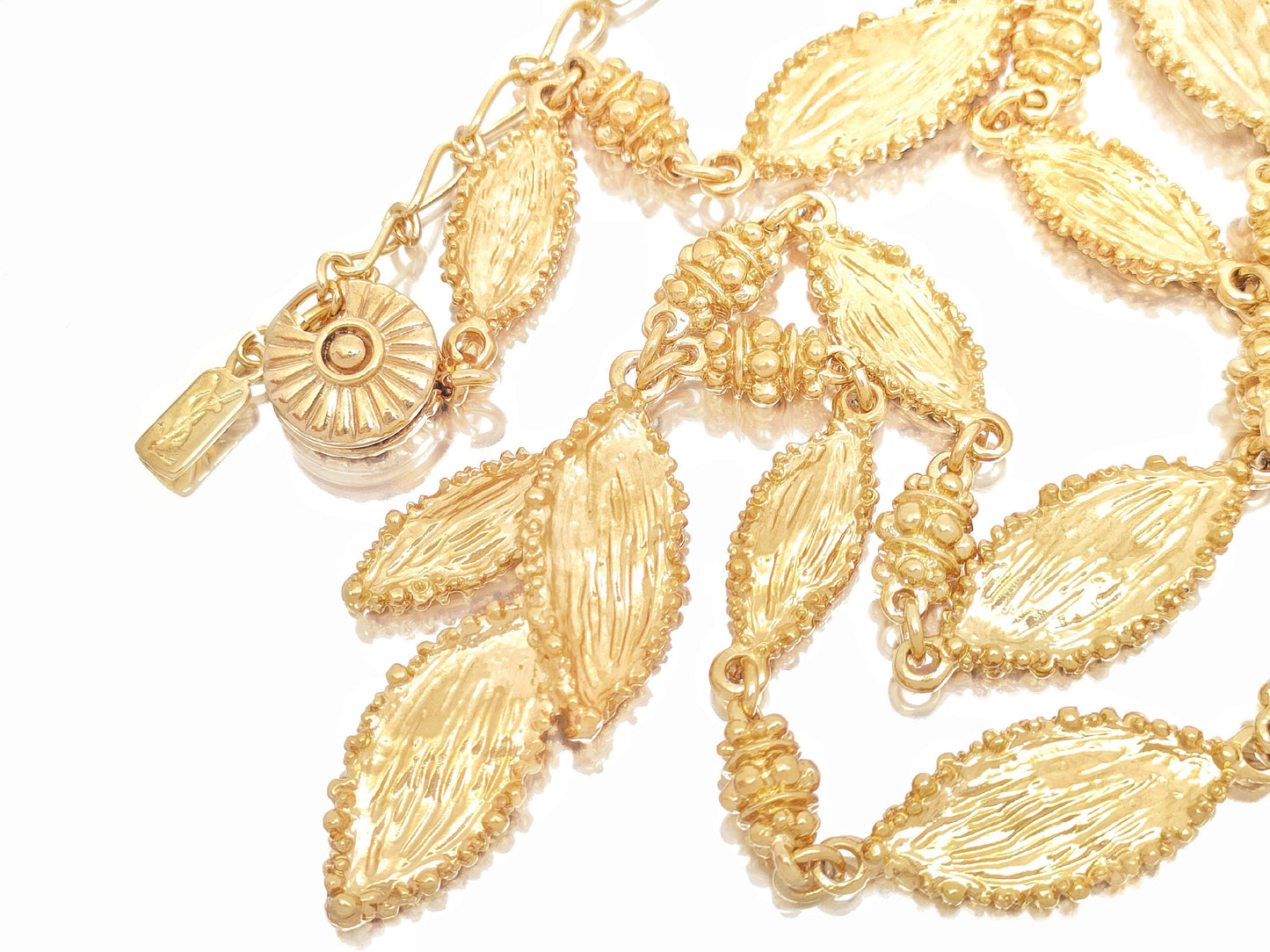 Yves Saint Laurent Yves Saint Laurent Gold-Colored Triple Leaf Necklace, 41.7g